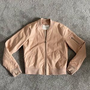Blush Pink Faux Leather Jacket